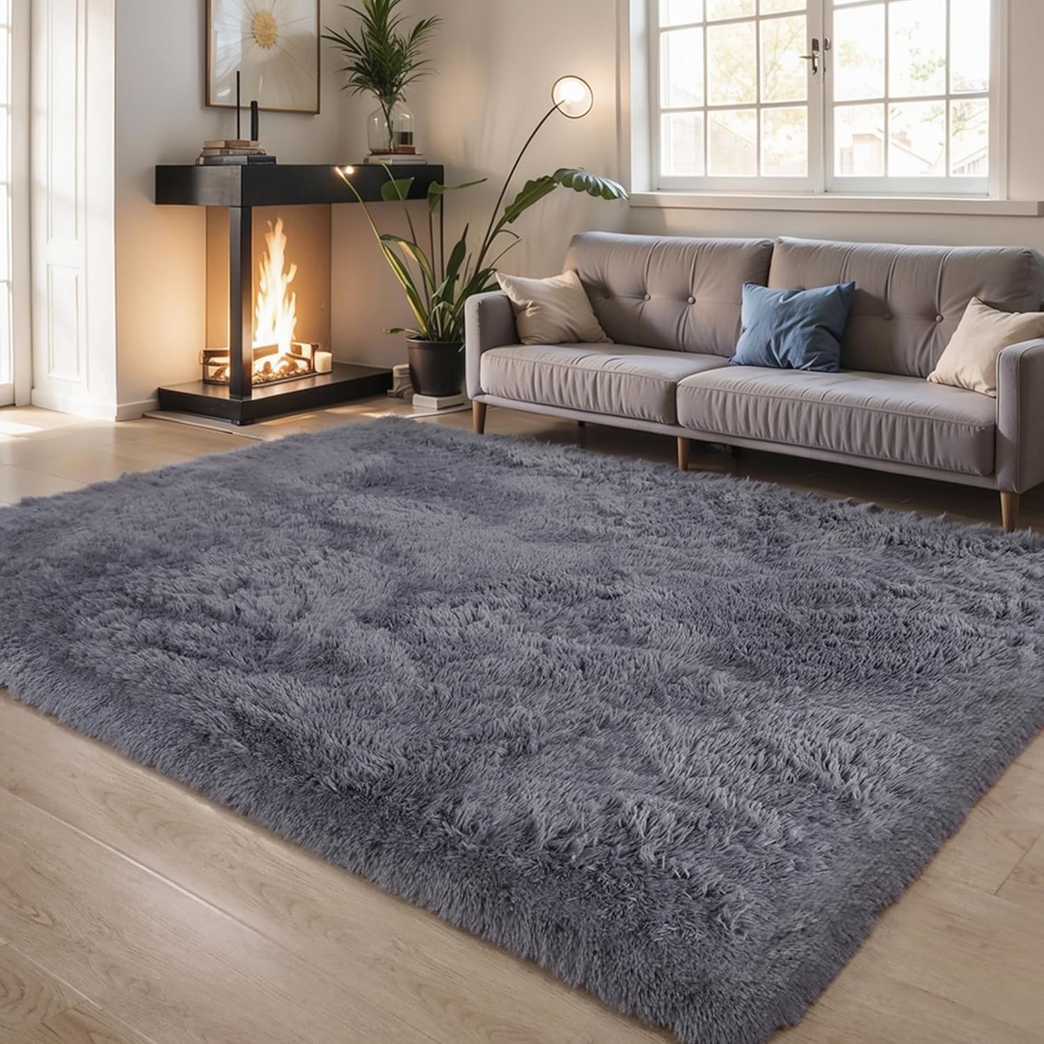 Pink Fluffy Shag Area Rug