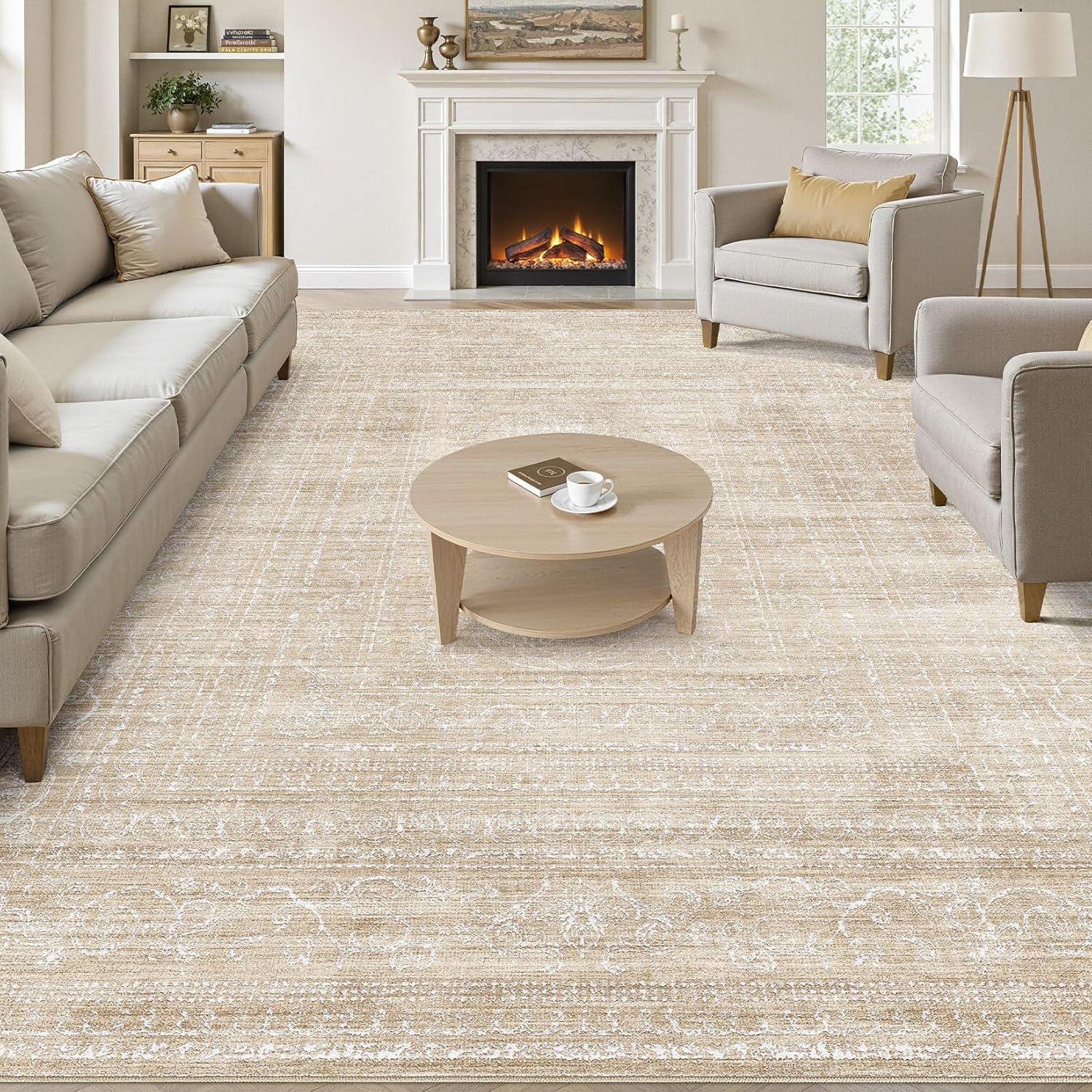 Boho Moroccan Washable Area Rug