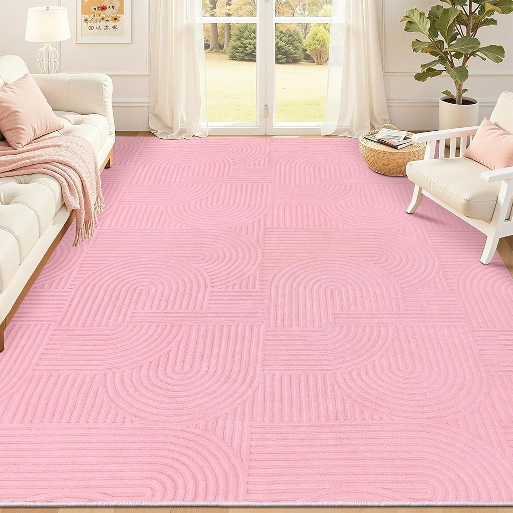 Modern Beige Washable Area Rug