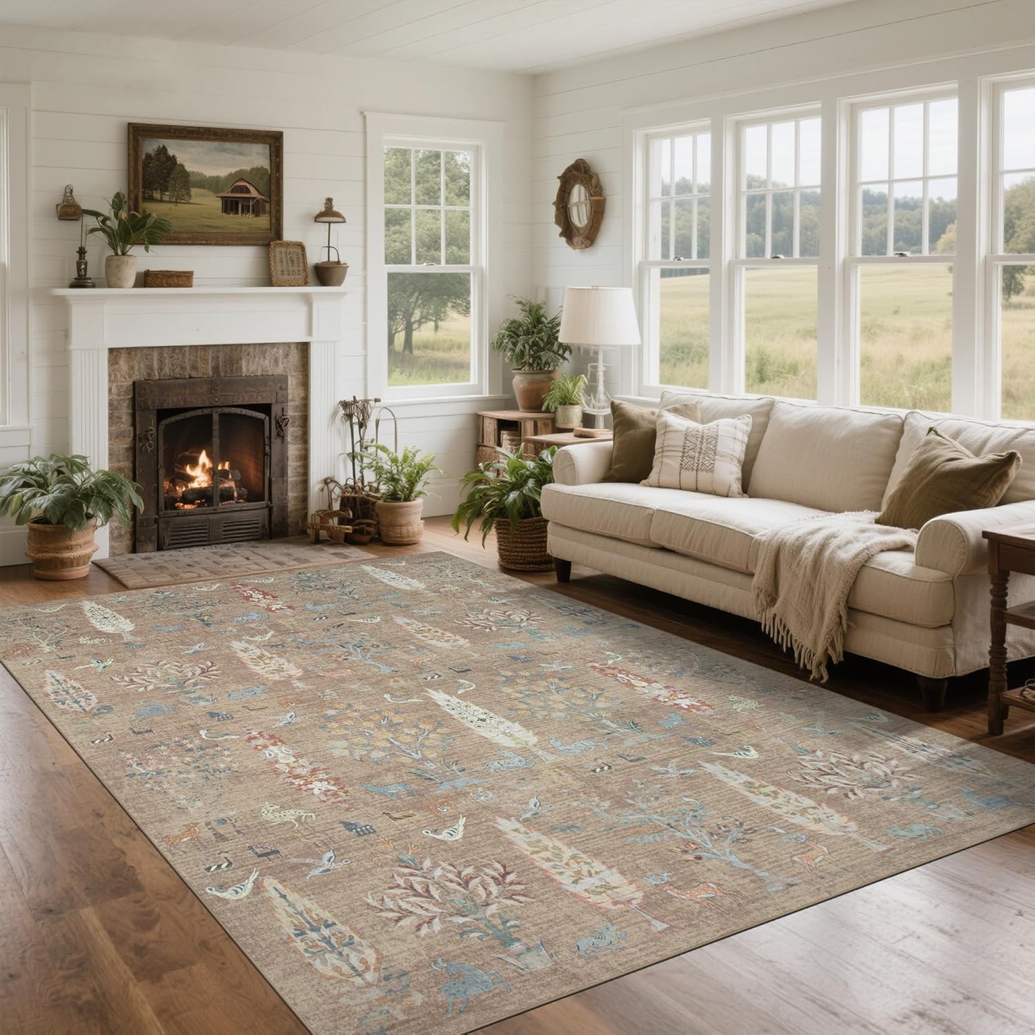 Vintage Faux Wool Area Rug