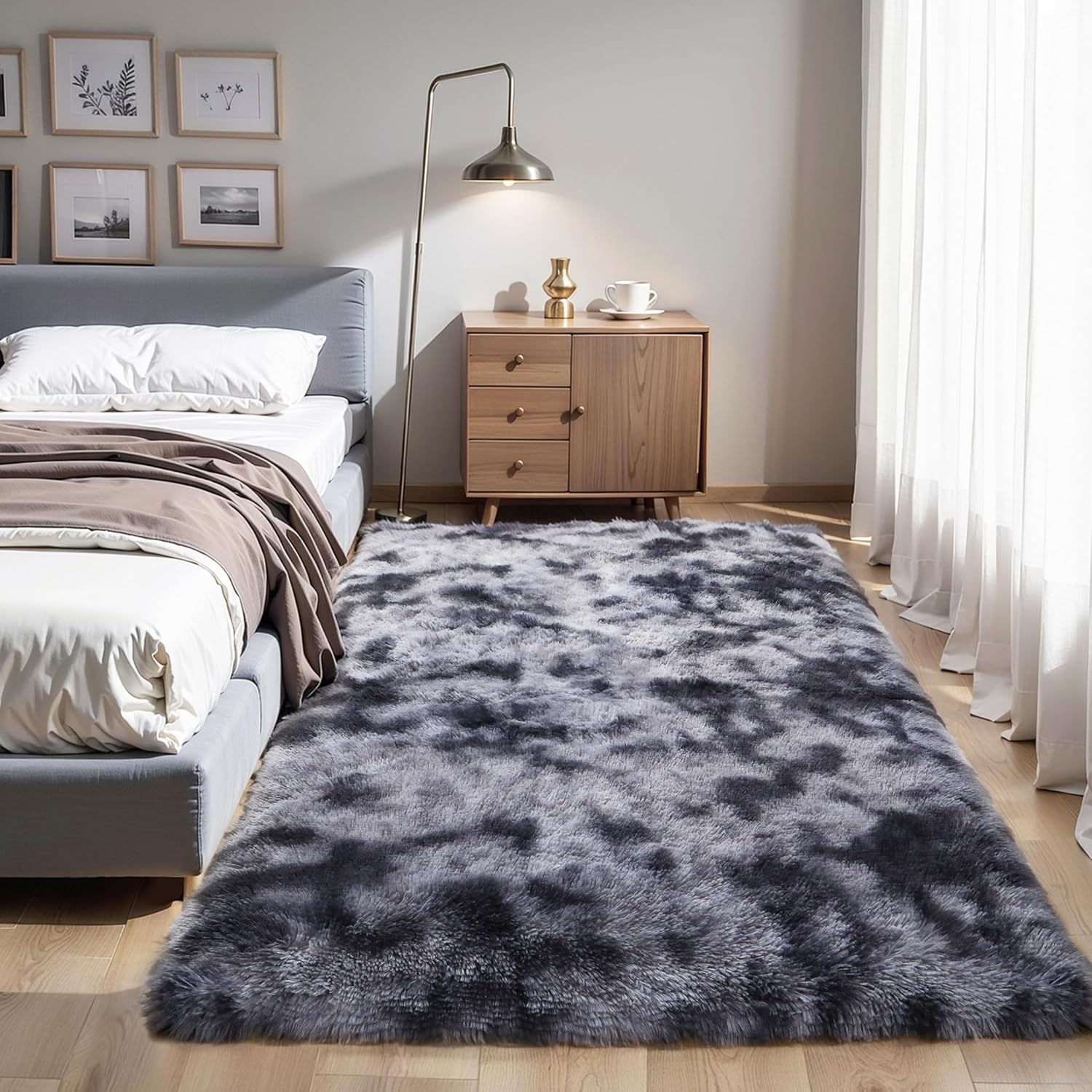 Pink Fluffy Shag Area Rug