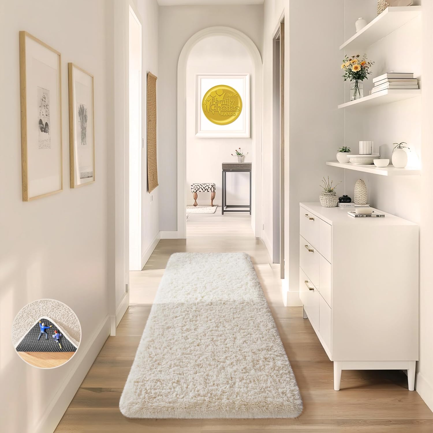 Grey Fluffy Shag Area Rug