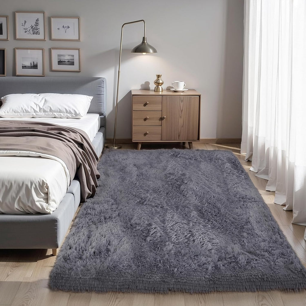 Pink Fluffy Shag Area Rug