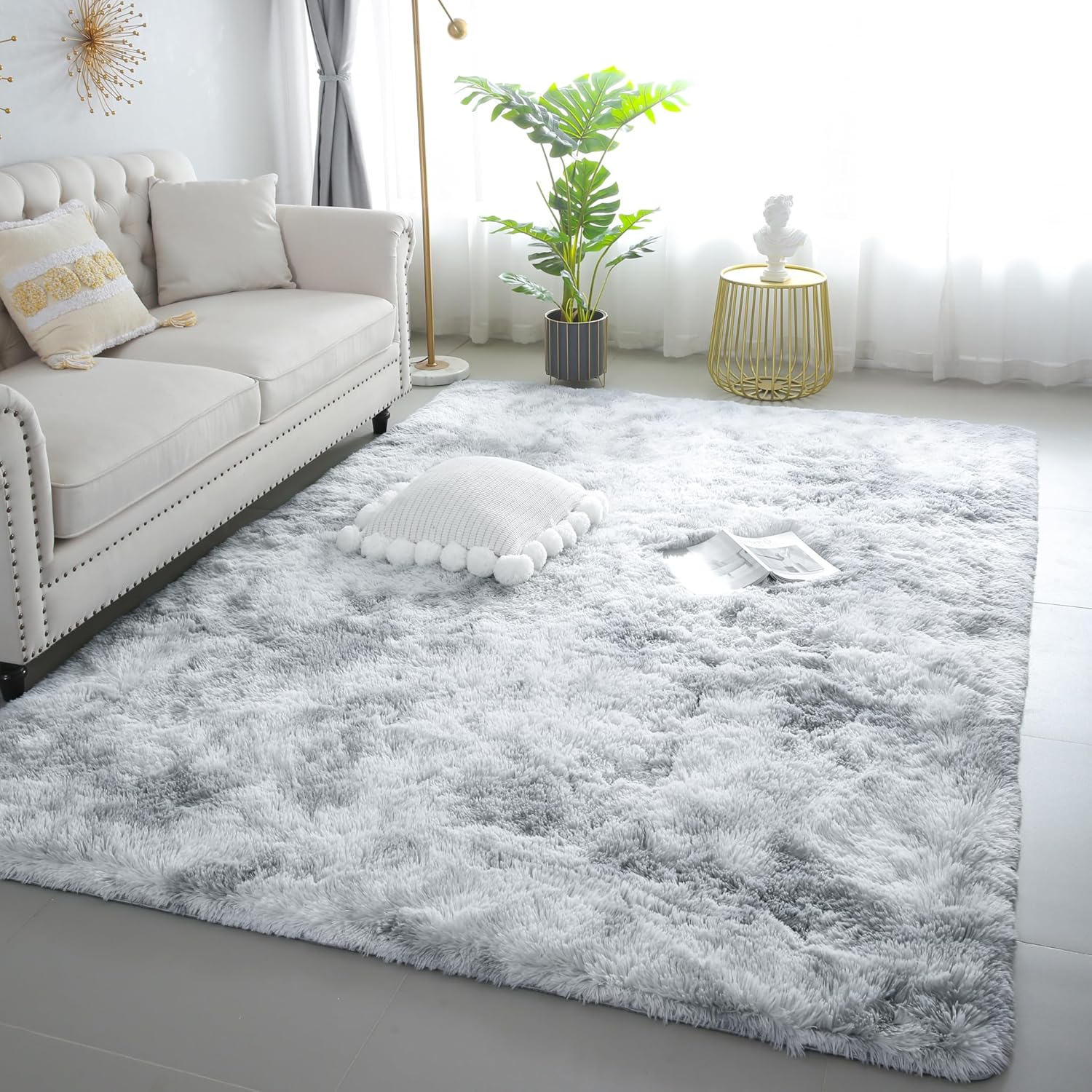 Pink Fluffy Shag Area Rug
