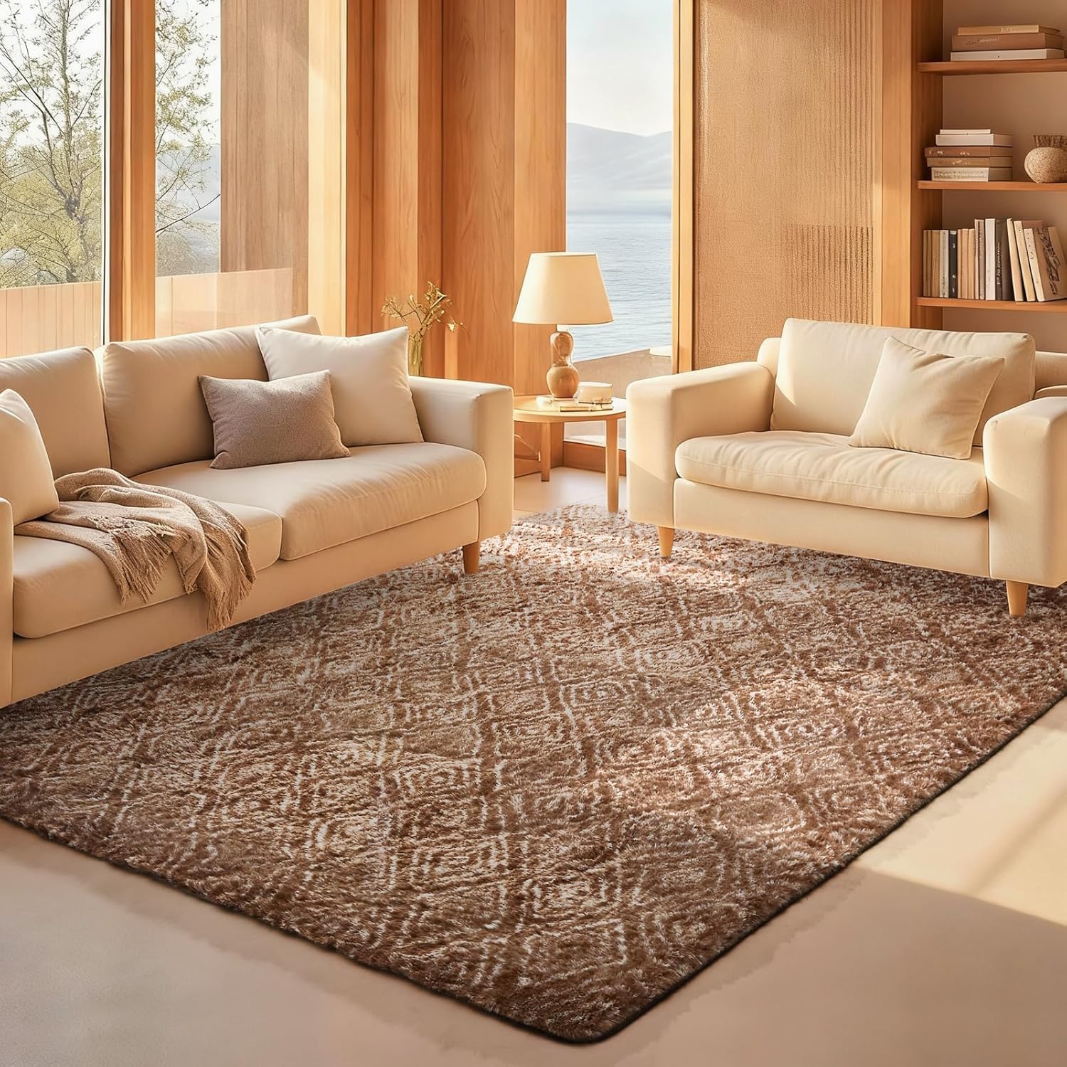 Grey Fluffy Shag Area Rug