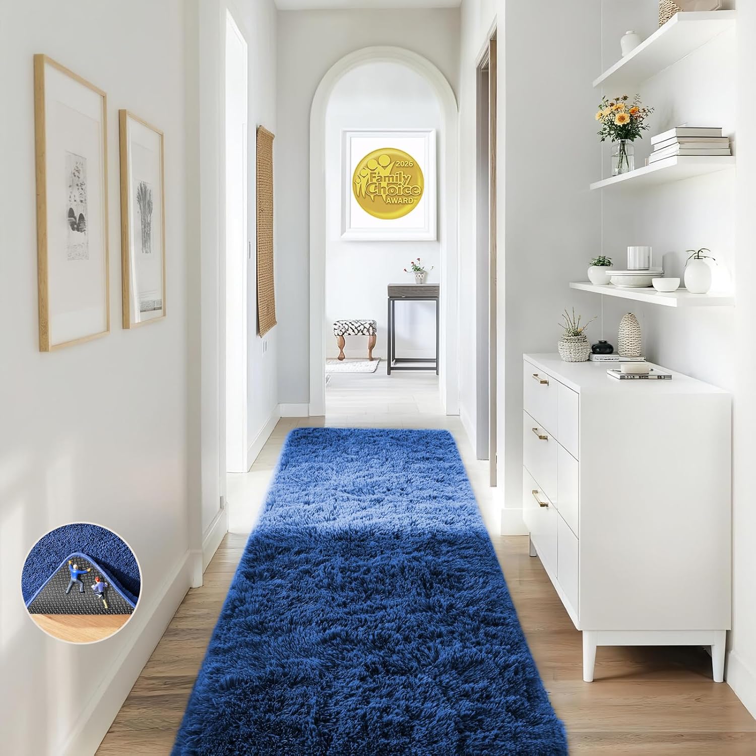 Grey Fluffy Shag Area Rug
