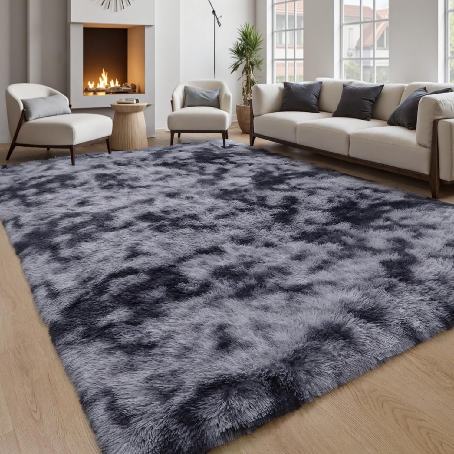 Pink Fluffy Shag Area Rug