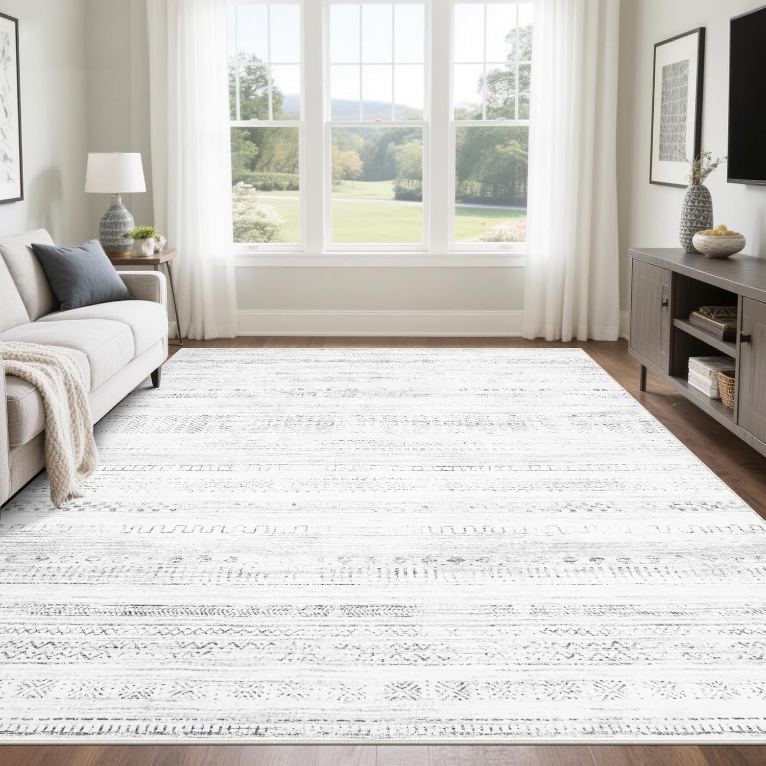 Vintage Faux Wool Area Rug