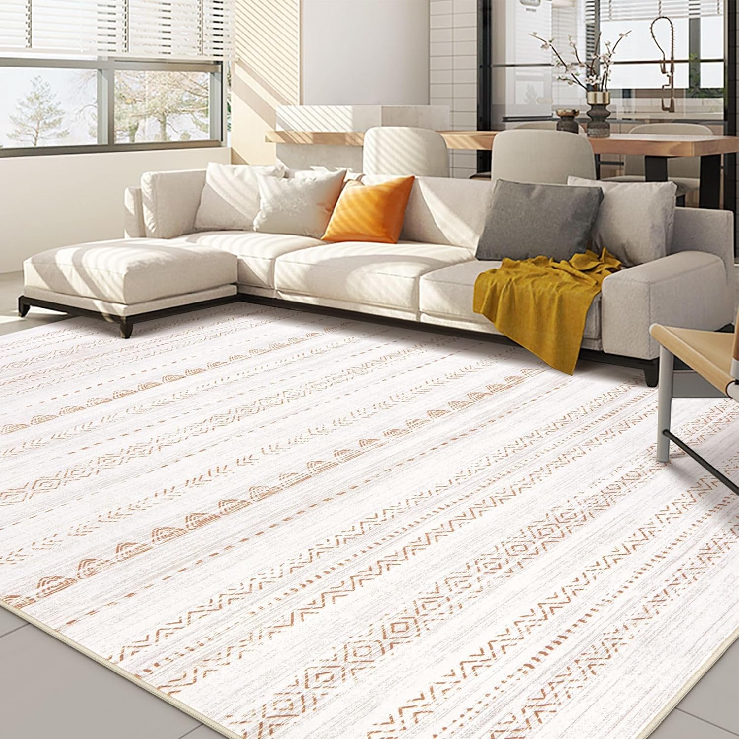 Boho Moroccan Washable Area Rug