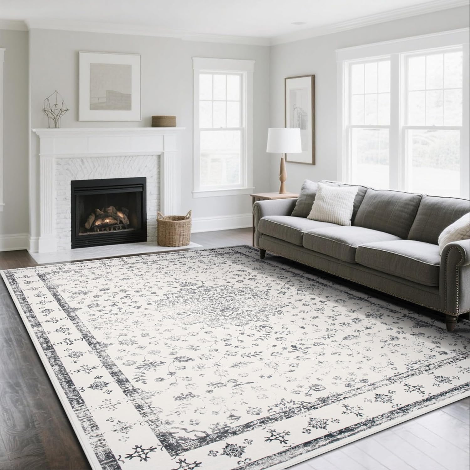 Vintage Faux Wool Area Rug