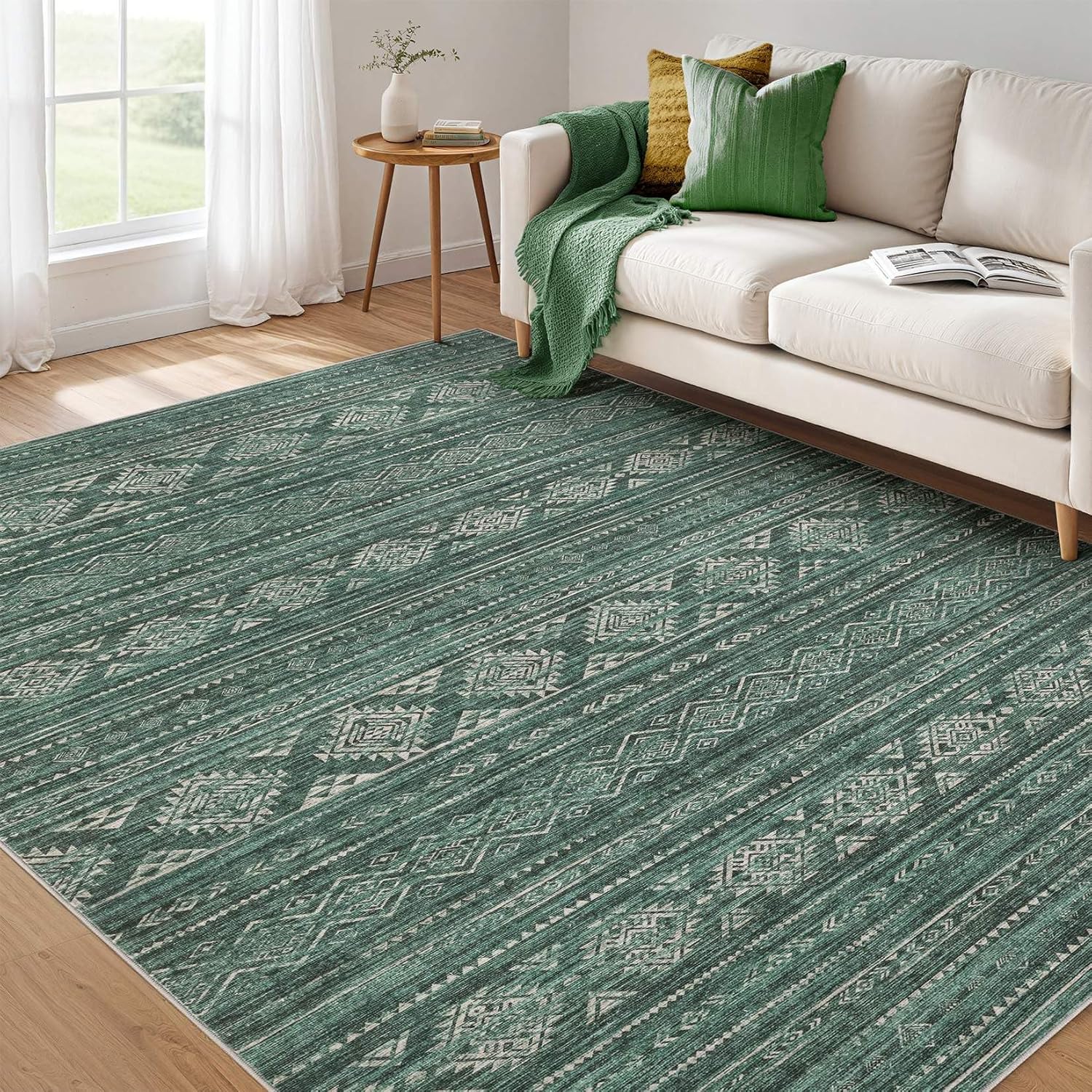 Boho Moroccan Washable Area Rug