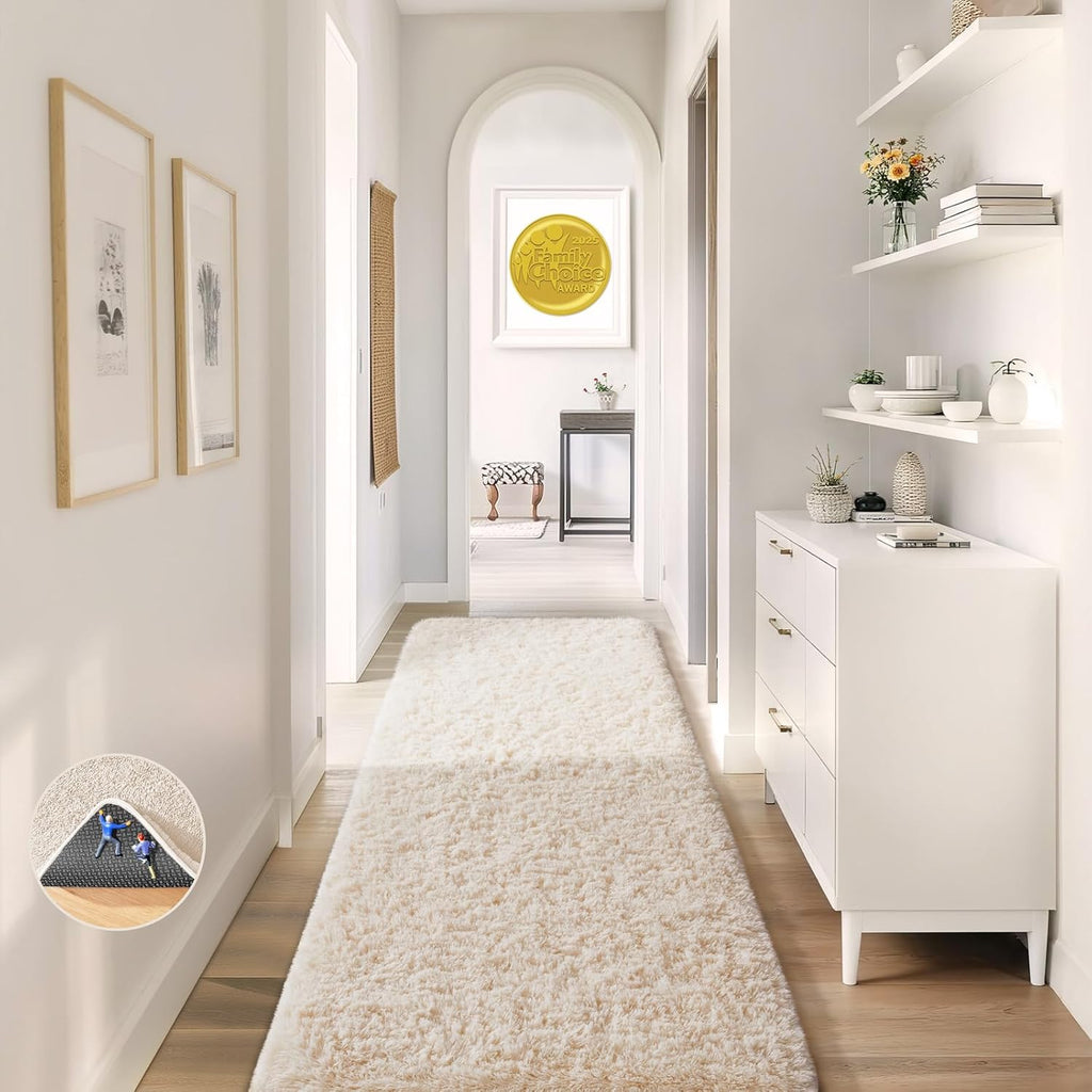 Grey Fluffy Shag Area Rug