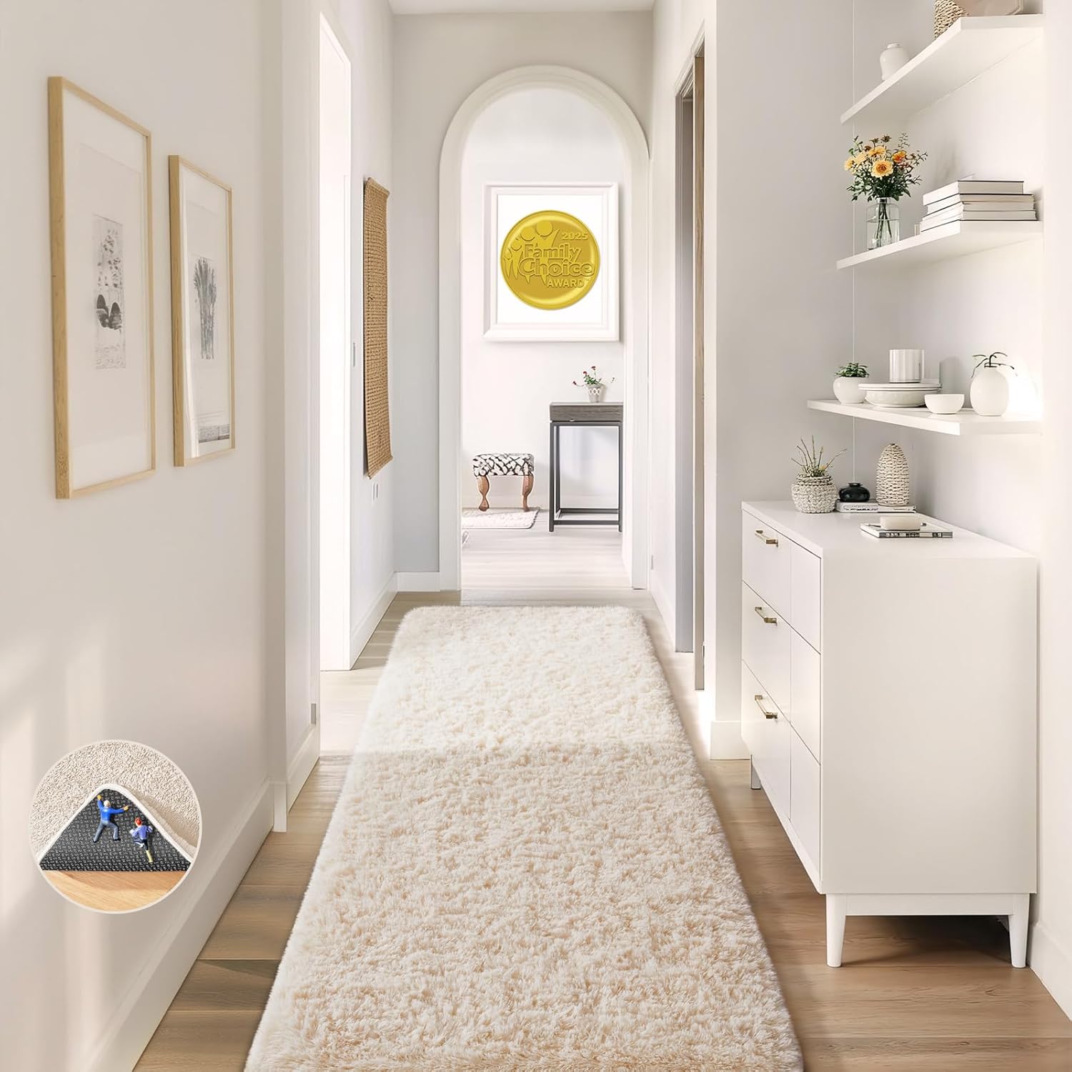 Grey Fluffy Shag Area Rug
