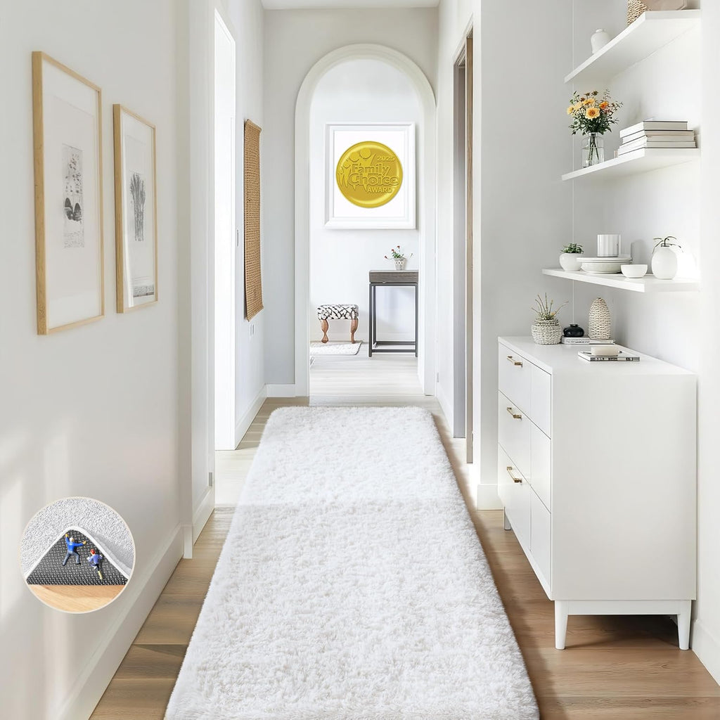 Grey Fluffy Shag Area Rug