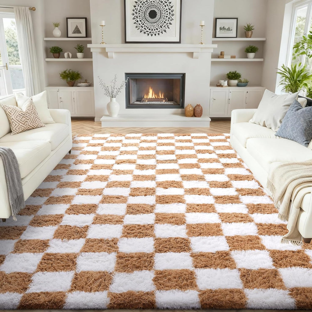 Grey Fluffy Shag Area Rug