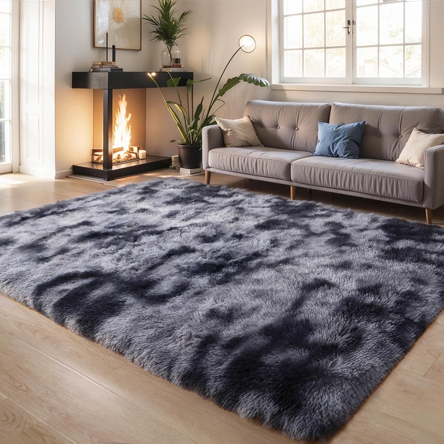 Pink Fluffy Shag Area Rug
