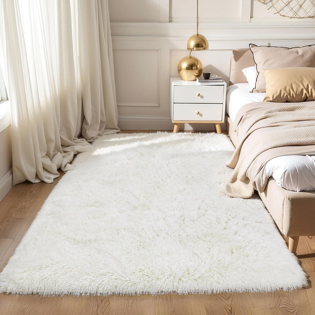Pink Fluffy Shag Area Rug