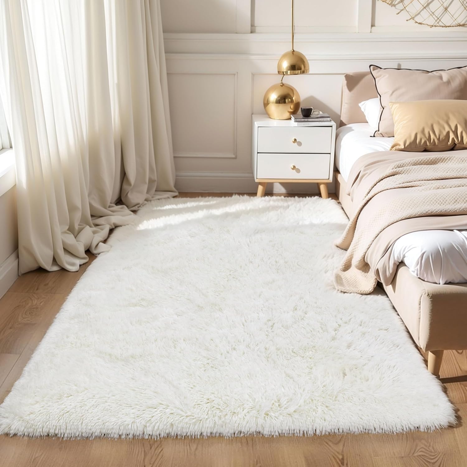Pink Fluffy Shag Area Rug