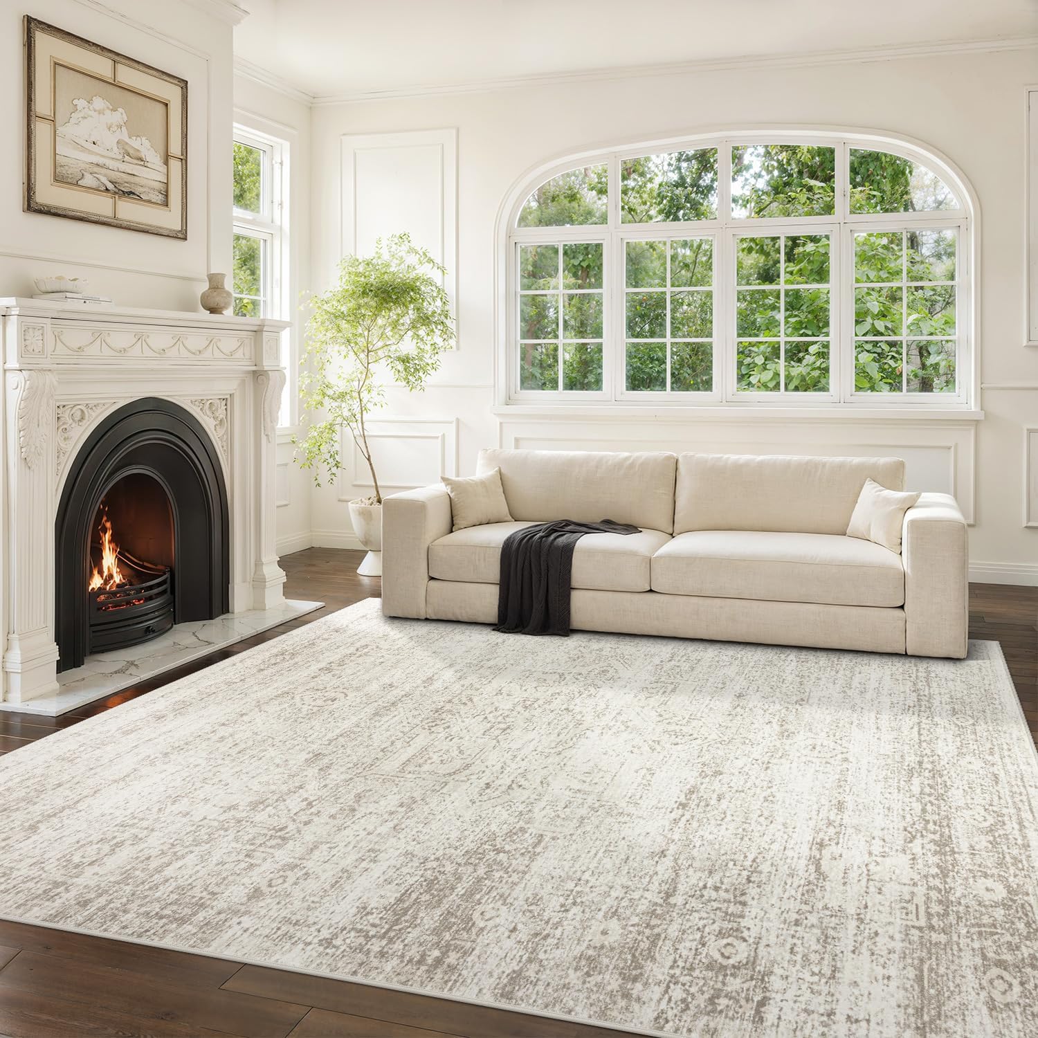 Vintage Faux Wool Area Rug