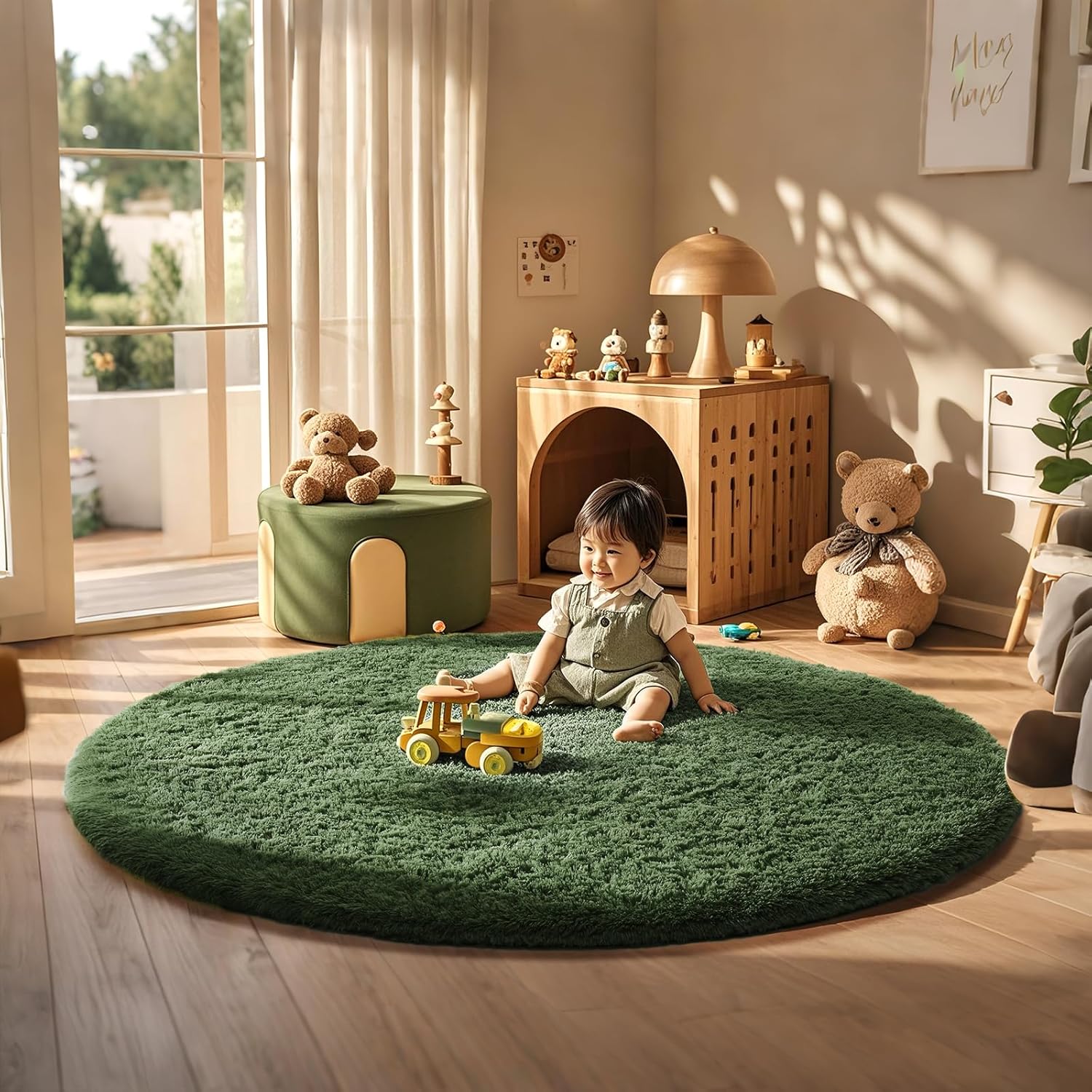 Grey Fluffy Shag Area Rug