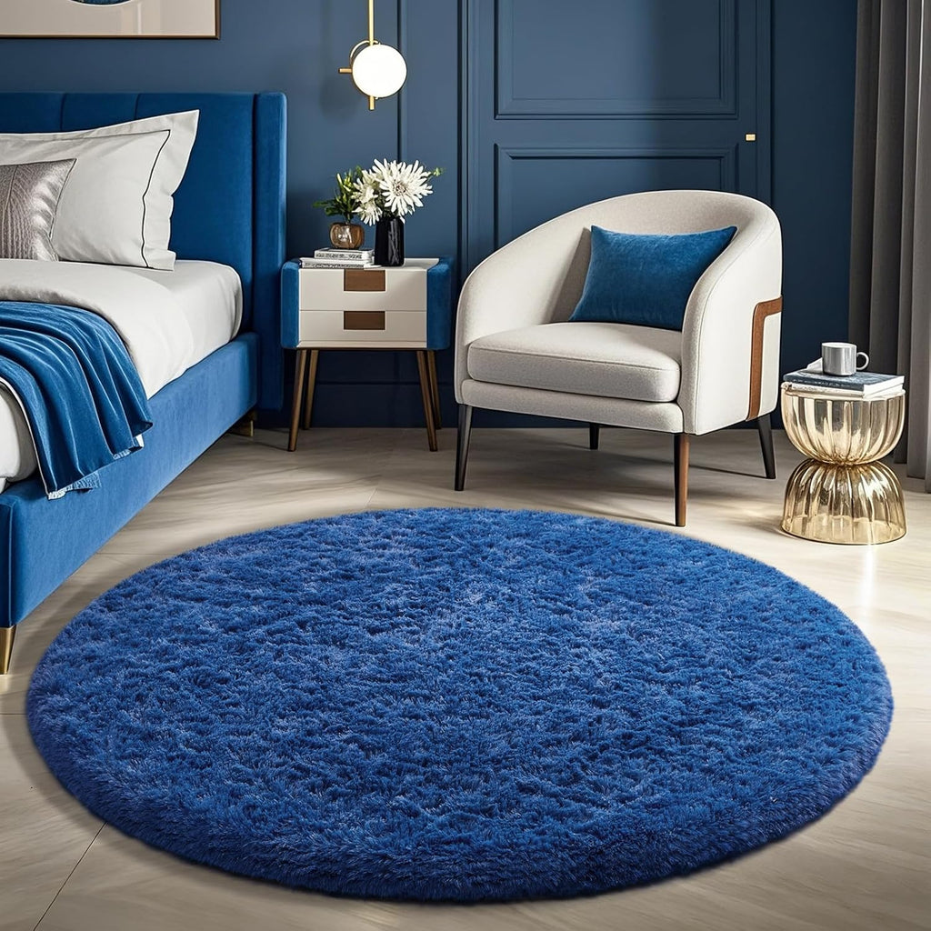 Grey Fluffy Shag Area Rug